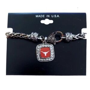 Texas Longhorns Womens Bracelet Rhinestone Embellishments Classic Braided New
